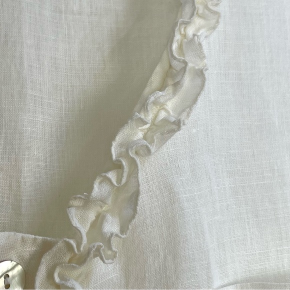 Vintage THE IRISH SECRET Linen Sleeveless Top tank ivory off white - Picture 8 of 15